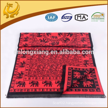 2015 New Pattern Style Elephant Jacquard Woven 100% Viscose Cotton Pashmina Shawls In India